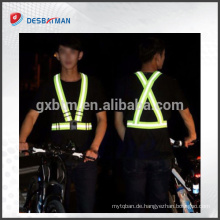 Einstellbare Sicherheit Sicherheit High Visibility Reflektierende Weste Jacke Night Running Radfahren Streifen Gürtel